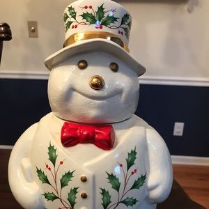 Vintage snowman cookie jar-Lenox 1998